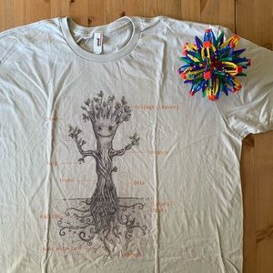 NWOT Light Grey Tee: Groot Tree Diagram